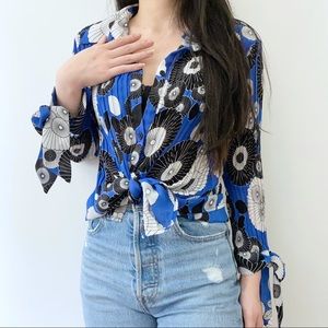 Vintage Allison Taylor funky vintage retro 70s floral blouse PL